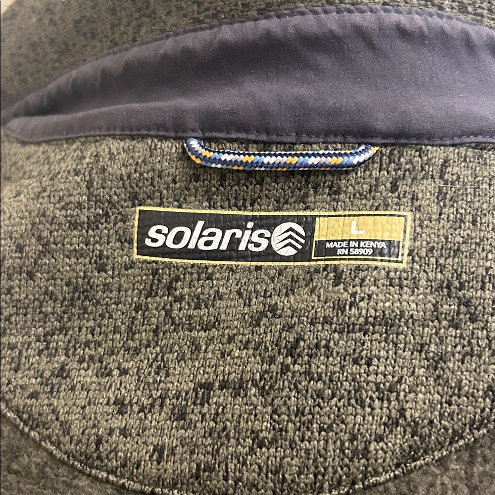Solaris fleece snap button shirt jacket in dark green with pockets, Size Large, - Picture 10 of 10